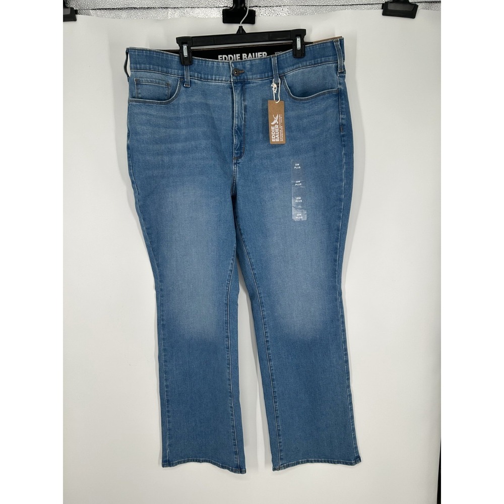 Eddie Bauer Venture Stretch Bootcut Jeans Womens 22W High Rise Flare Flared Blue